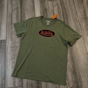 Von Dutch Olive Green Short Sleeve Tee